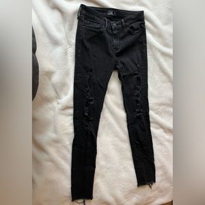 Abercrombie Black Ripped Skinny Jeans